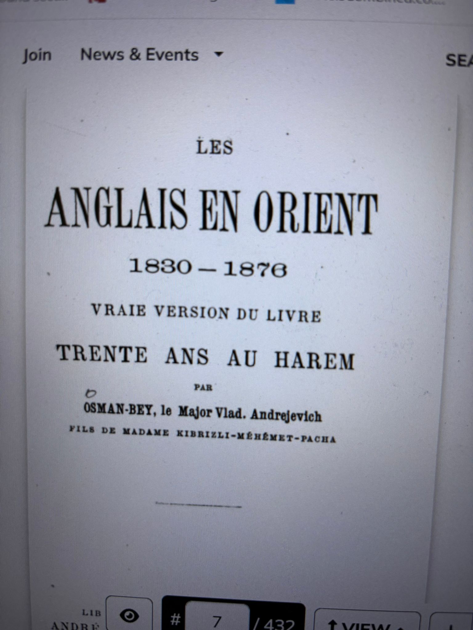 Osman Bey. Les Anglais en Orient, 1830—1876: Vraie version du livre 'Trente ans au harem" 